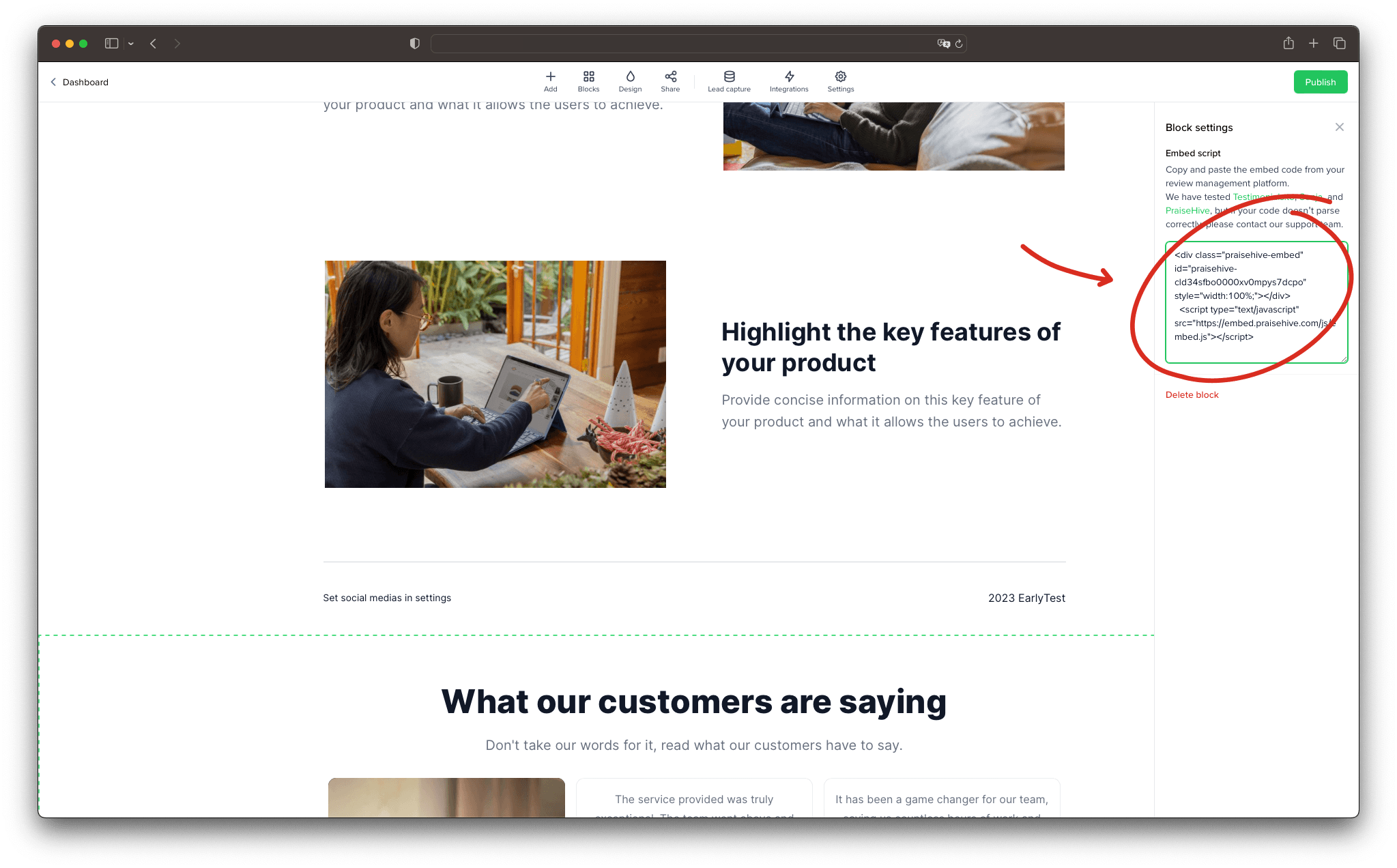 Step - 2: Insert custom HTML