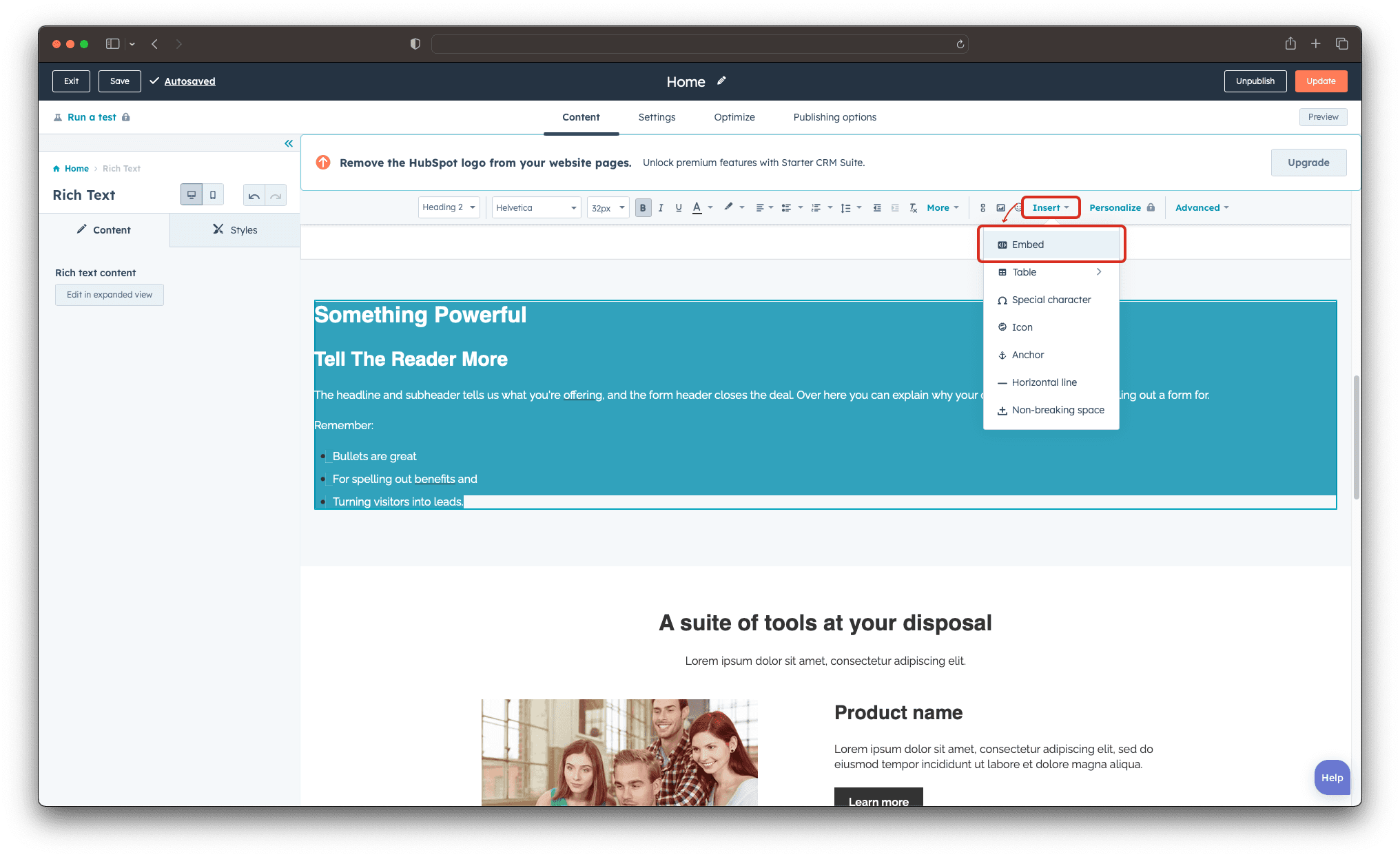 Step - 2: Insert Rich Text Module